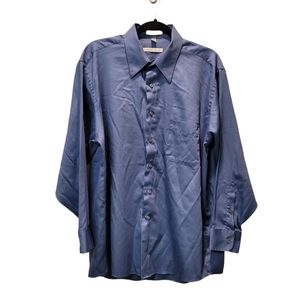 XL Sateen Dusty Blue Geoffrey Beene Dress Shirt